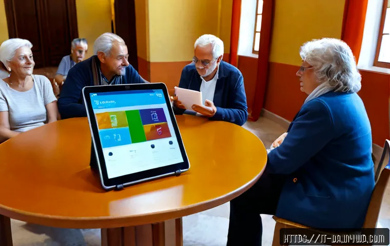 DAO 거버넌스와 사회적 변혁 - Photorealistic community governance meeting in a bright Italian civic hall, diverse adults and senio...